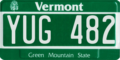 VT license plate YUG482