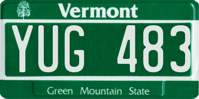 VT license plate YUG483