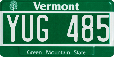 VT license plate YUG485