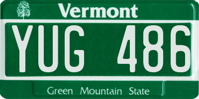 VT license plate YUG486