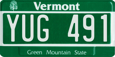 VT license plate YUG491