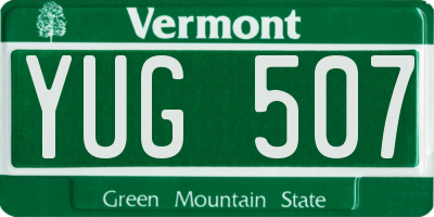 VT license plate YUG507