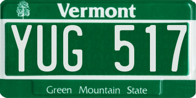 VT license plate YUG517