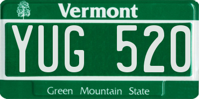 VT license plate YUG520