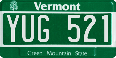VT license plate YUG521