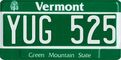 VT license plate YUG525