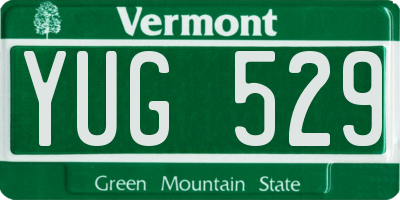 VT license plate YUG529