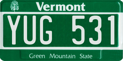 VT license plate YUG531