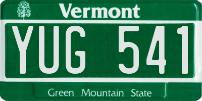 VT license plate YUG541