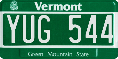 VT license plate YUG544