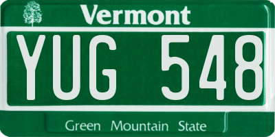 VT license plate YUG548