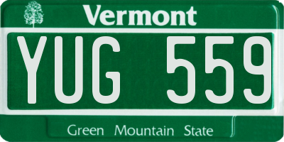 VT license plate YUG559