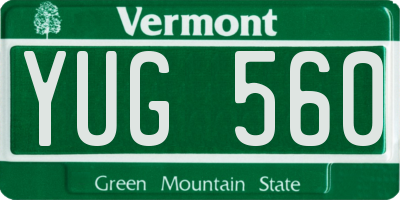 VT license plate YUG560