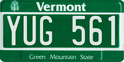 VT license plate YUG561