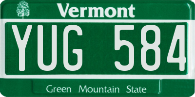 VT license plate YUG584