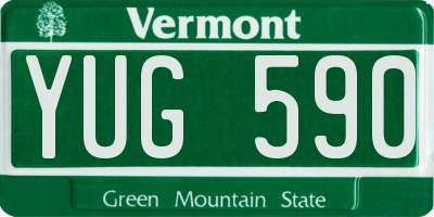 VT license plate YUG590