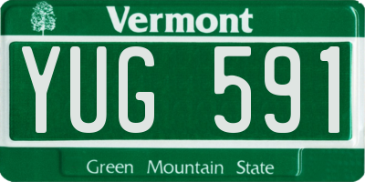 VT license plate YUG591