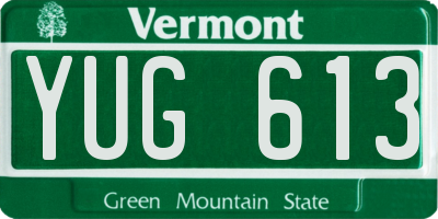 VT license plate YUG613