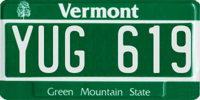 VT license plate YUG619