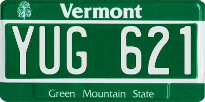 VT license plate YUG621