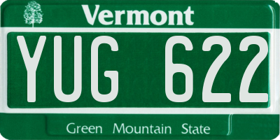 VT license plate YUG622