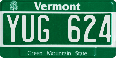 VT license plate YUG624