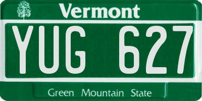 VT license plate YUG627