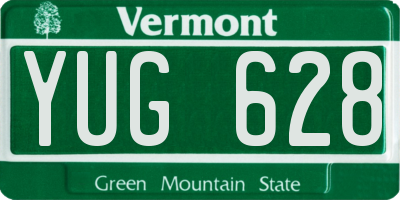 VT license plate YUG628
