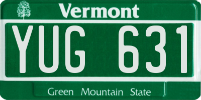 VT license plate YUG631