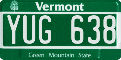 VT license plate YUG638