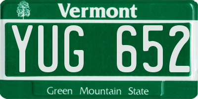 VT license plate YUG652