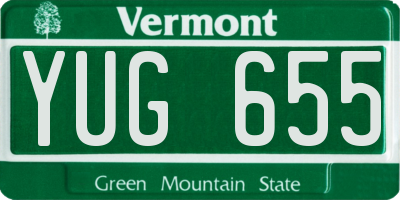 VT license plate YUG655