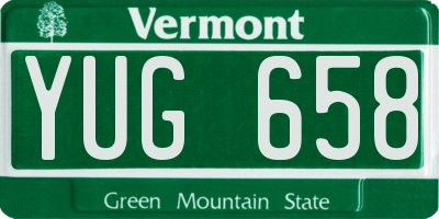 VT license plate YUG658