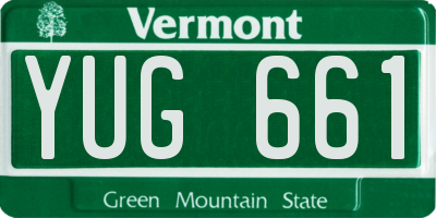 VT license plate YUG661