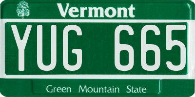 VT license plate YUG665