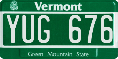 VT license plate YUG676