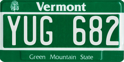 VT license plate YUG682