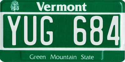 VT license plate YUG684
