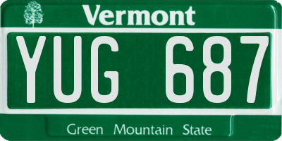 VT license plate YUG687