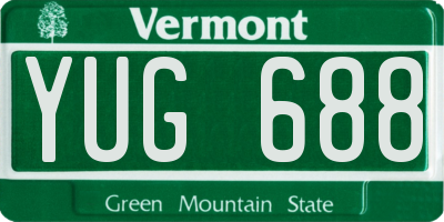 VT license plate YUG688