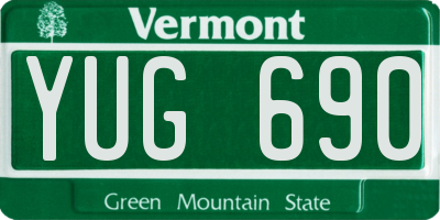 VT license plate YUG690
