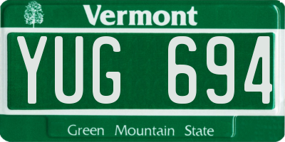 VT license plate YUG694