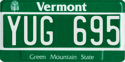 VT license plate YUG695