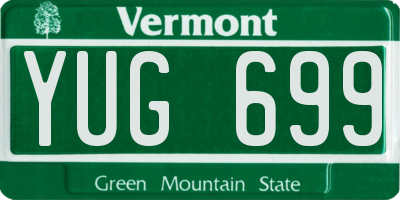 VT license plate YUG699