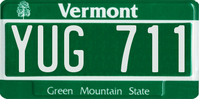VT license plate YUG711