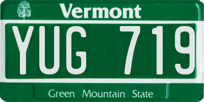 VT license plate YUG719