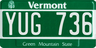 VT license plate YUG736