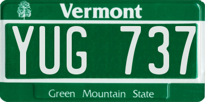 VT license plate YUG737