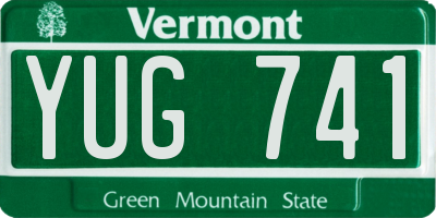 VT license plate YUG741