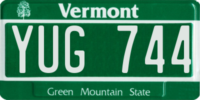 VT license plate YUG744